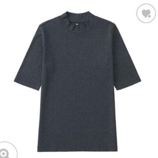 ユニクロ(UNIQLO)の新品 ユニクロリブハイネック5分袖 XS(カットソー(長袖/七分))