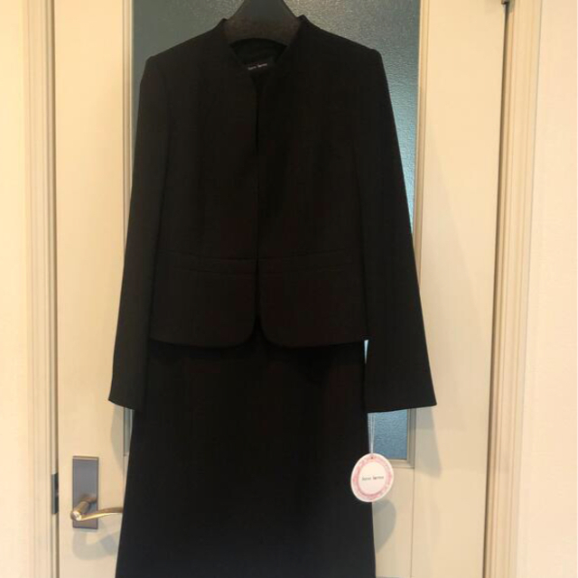 美品SOIR new wool100喪服黒ジャケット パイピング ソワール