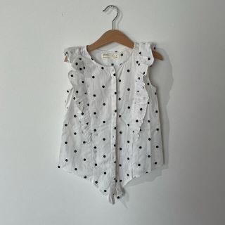 ザラキッズ(ZARA KIDS)のZARAkids ドットブラウス　フリルブラウス　ノースリーブ(ブラウス)