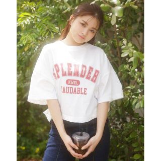 イング(INGNI)の☆送料無料☆INGNI カレッジロゴTシャツ オフホワイト(レッド)(Tシャツ(半袖/袖なし))