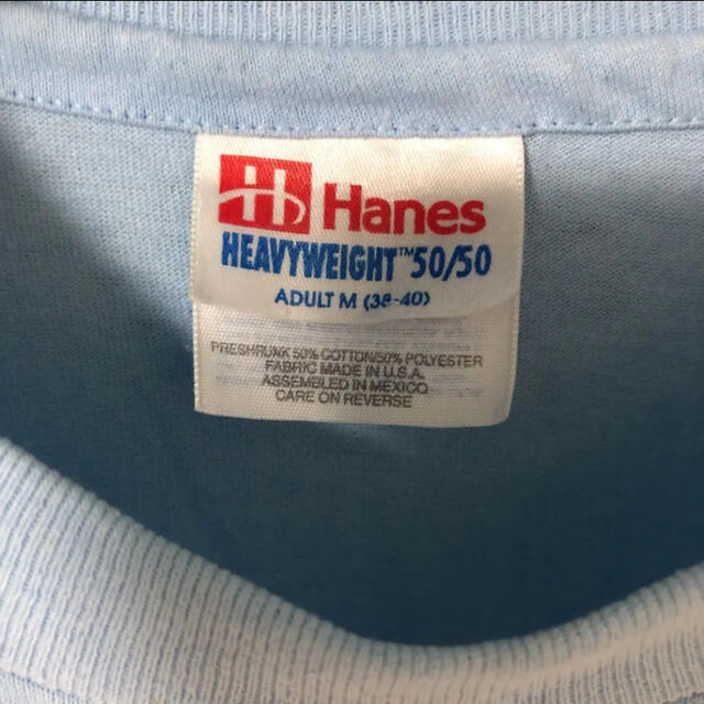 90’s Vintage Hanes　Tシャツ　70’s ブルー　水色　染み込み メンズのトップス(Tシャツ/カットソー(半袖/袖なし))の商品写真