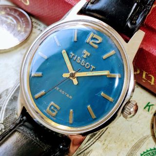 ティソ(TISSOT)の#1478【お洒落なダークブルー】メンズ 腕時計 ティソ 動作良好 ヴィンテージ(腕時計(アナログ))