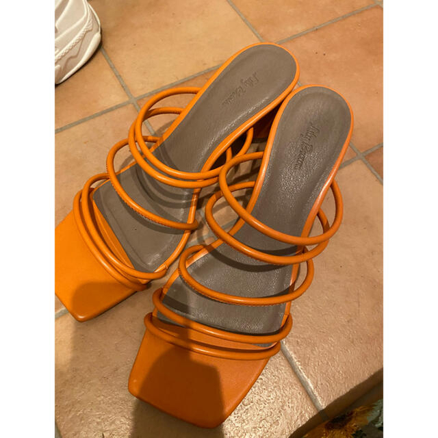 Lily Brown(リリーブラウン)のリリーブラウン　ストラップミュール　オレンジ　Lサイズ レディースの靴/シューズ(ミュール)の商品写真