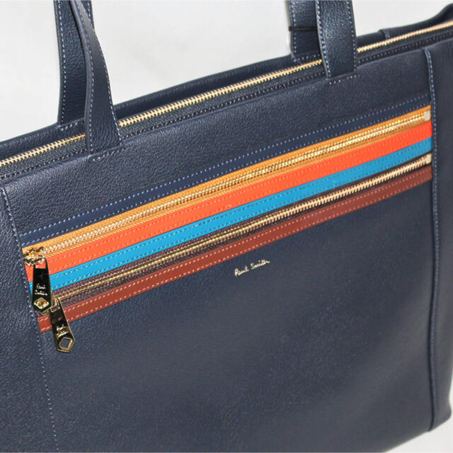 Paul Smith(ポールスミス)の《ポールスミス》新品 レザートートバッグ ビジネスバッグ Ａ4収納可 紺 メンズのバッグ(トートバッグ)の商品写真