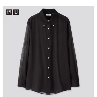 ユニクロ(UNIQLO)の新品　UNIQLO ボタンダウンシャツ　シアー　サイズM(シャツ/ブラウス(長袖/七分))