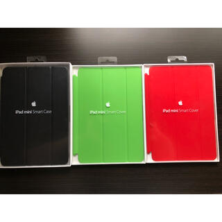 アップル(Apple)のApple iPad mini smart cover 3点セット 緑・赤・黒(iPadケース)