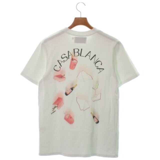 美品 カサブランカ CASABLANCA Tシャツ カットソー ロゴ コットン トップス メンズ L ホワイト