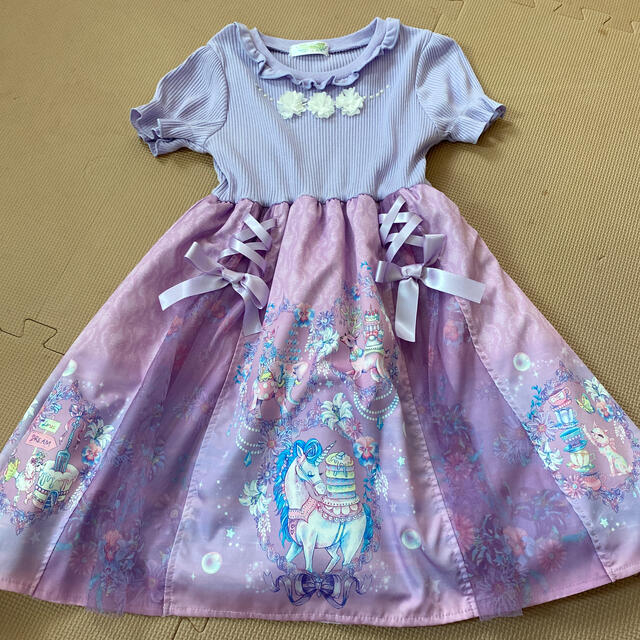 しまむら(シマムラ)のエコネコ ワンピ キッズ/ベビー/マタニティのキッズ服女の子用(90cm~)(ワンピース)の商品写真