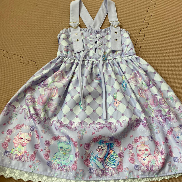 しまむら(シマムラ)のエコネコ ジャンスカ キッズ/ベビー/マタニティのキッズ服女の子用(90cm~)(ワンピース)の商品写真