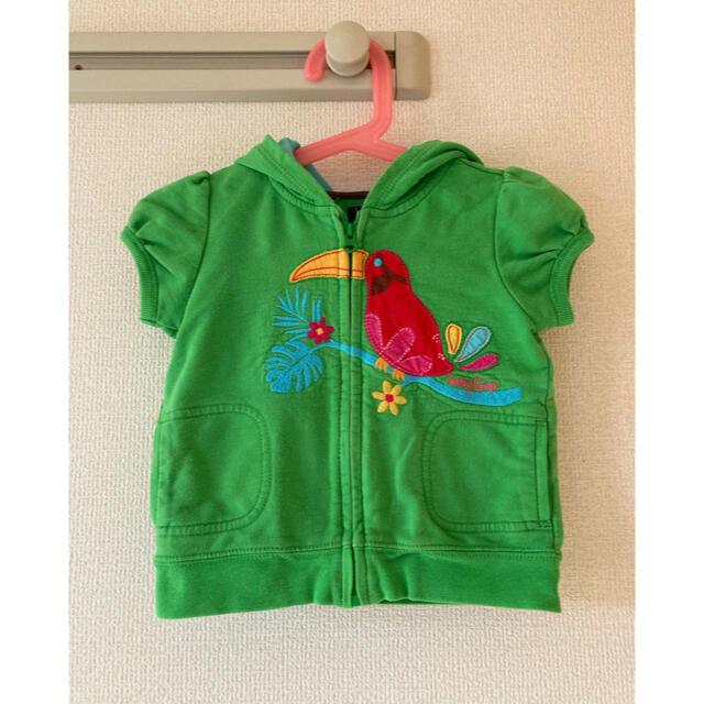 babyGAP(ベビーギャップ)のベビーギャップ　インコ　半袖パーカー　80cm キッズ/ベビー/マタニティのベビー服(~85cm)(カーディガン/ボレロ)の商品写真