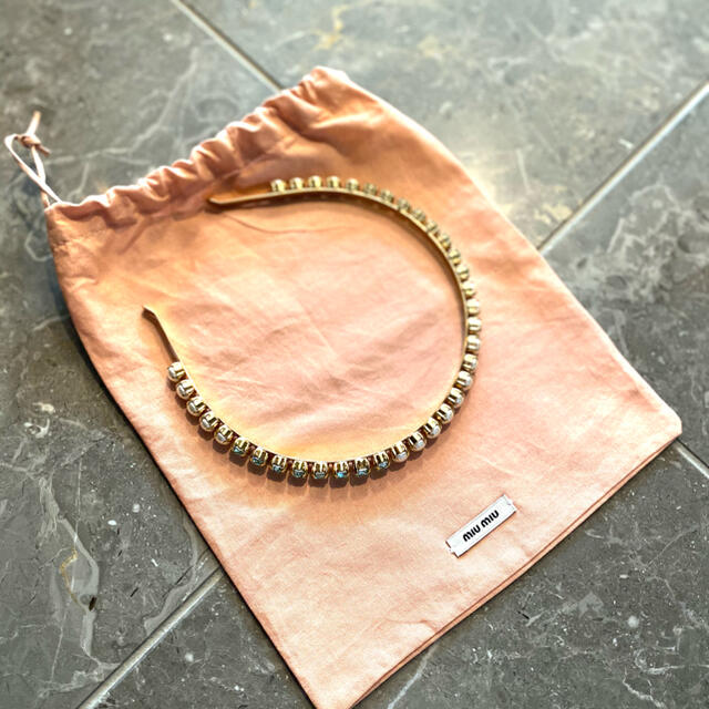 陰山織物謹製 【正規品】【美品】miu miu カチューシャ パール