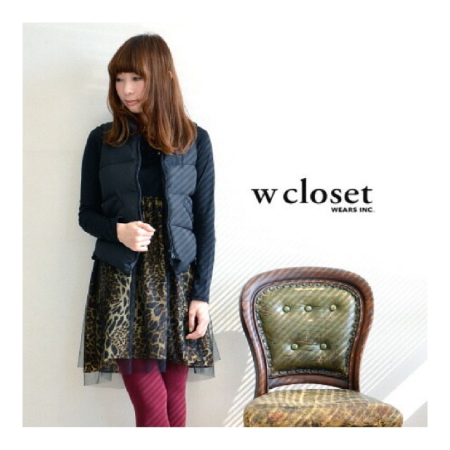 w closet(ダブルクローゼット)のw closet アニマル柄チュールスカートワンピース レディースのワンピース(ひざ丈ワンピース)の商品写真