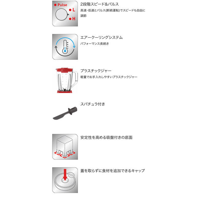 T-fal(ティファール)のティファール　ブレンドフォース ネオ レッド スマホ/家電/カメラの調理家電(ジューサー/ミキサー)の商品写真