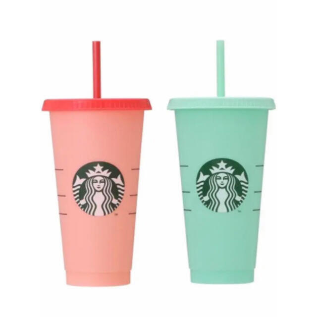 Starbucks Coffee(スターバックスコーヒー)のカラーチェンジング　リユーザブルコールドカップ709ml 2色セット インテリア/住まい/日用品のキッチン/食器(タンブラー)の商品写真