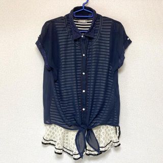 アクシーズファム(axes femme)のaxes femme タンク×シフォンシャツ ドッキングチュニックワンピース(チュニック)