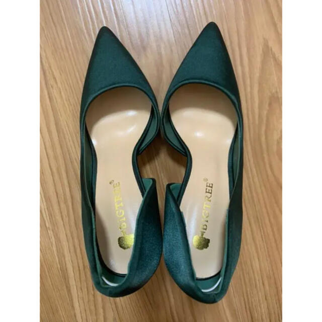 韓国ヒールパンプスグリーン レディースの靴/シューズ(ハイヒール/パンプス)の商品写真
