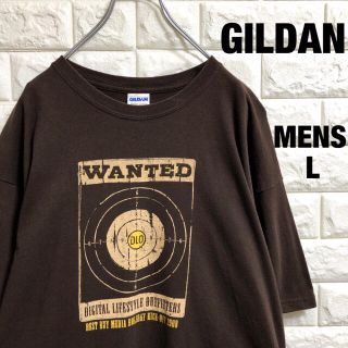 ギルタン(GILDAN)のアメリカ古着　ギルダン　射撃　的　プリント　Tシャツ　メンズLサイズ(Tシャツ/カットソー(半袖/袖なし))