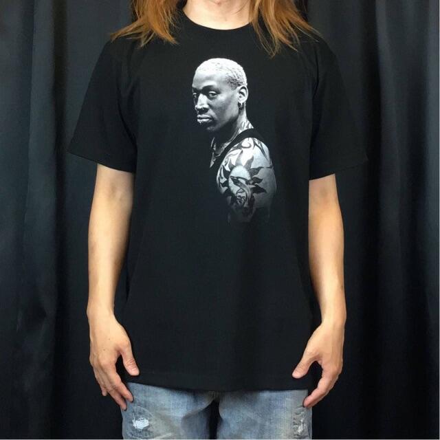 【デニス ロッドマン】新品 バスケ NBA フォト プリント 黒 Tシャツ