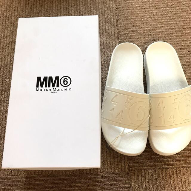 MM6◇新品 ロゴ スライズ サンダル ホワイト 39 - grupobatia.com.mx