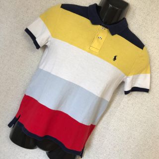 ポロラルフローレン(POLO RALPH LAUREN)のレディース　90s ラルフローレン 半袖 ロゴ刺繍 配色 ポロシャツ　M(ポロシャツ)