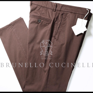ブルネロクチネリ(BRUNELLO CUCINELLI)の新品ブルネロクチネリストレッチコットントラディショナルスラックスチノパンツ50(チノパン)