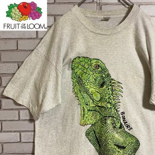 90s 古着 フルーツオブザルーム USA製 ビッグプリント ビッグシルエット(Tシャツ/カットソー(半袖/袖なし))