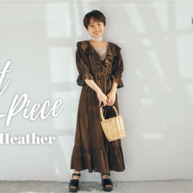 heather(ヘザー)のheather  brown laceワンピース2点セット レディースのワンピース(ロングワンピース/マキシワンピース)の商品写真