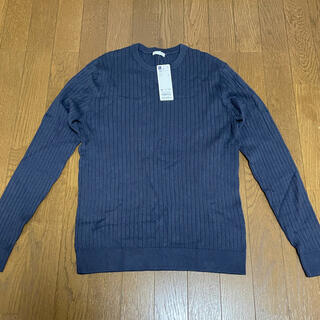 ジーユー(GU)のGU リブクルーネックセーター(長袖) XL 紺(ニット/セーター)