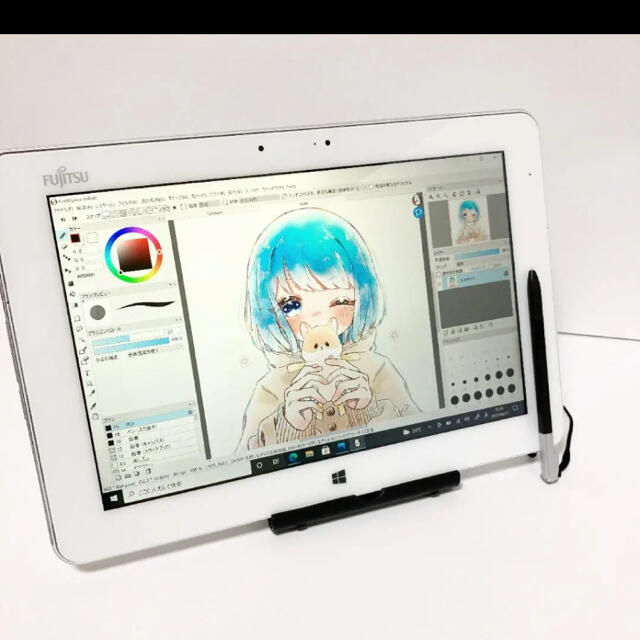 美品 ワコム 富士通 お絵描きタブレット Q584 Windowsタブレット