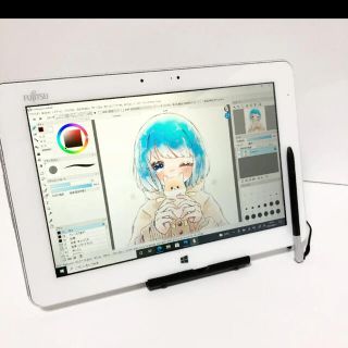 フジツウ(富士通)の美品 ワコム 富士通 お絵描きタブレット Q584 Windowsタブレット(タブレット)