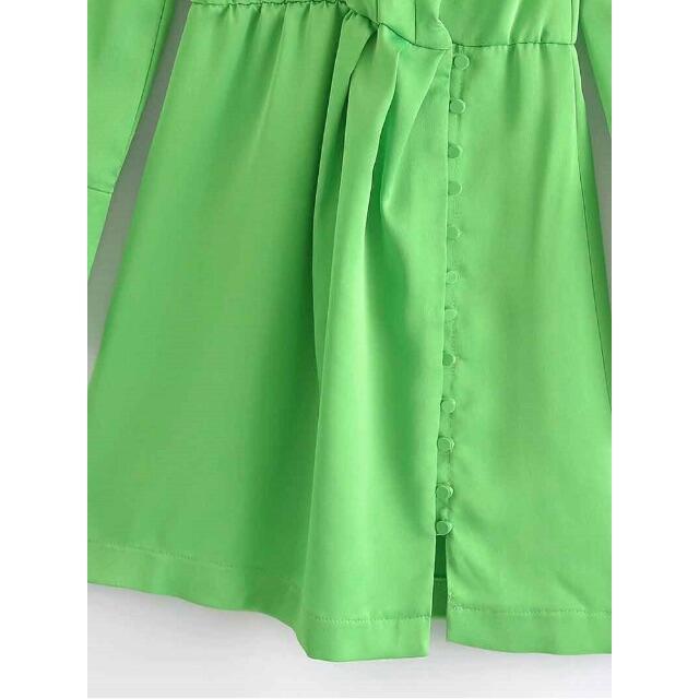 ZARA(ザラ)の💠6月新作🦋4552◆green グリーン シャツワンピース レディースのワンピース(ミニワンピース)の商品写真