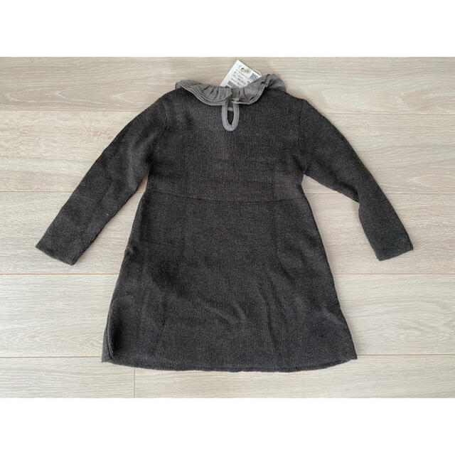 ZARA KIDS(ザラキッズ)のフリル付ニットワンピース キッズ/ベビー/マタニティのキッズ服女の子用(90cm~)(ワンピース)の商品写真