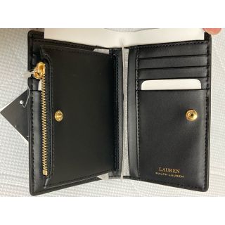 ポロラルフローレン(POLO RALPH LAUREN)の新品未使用 正規品 ポロ ラルフローレン 二つ折り財布 ジップ レザー ブラック(折り財布)