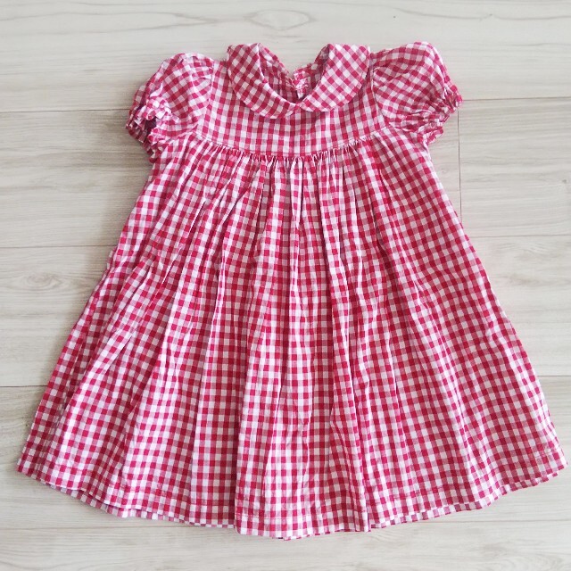 エプロンドレス ワンピース チェック柄 キッズ/ベビー/マタニティのキッズ服女の子用(90cm~)(ワンピース)の商品写真