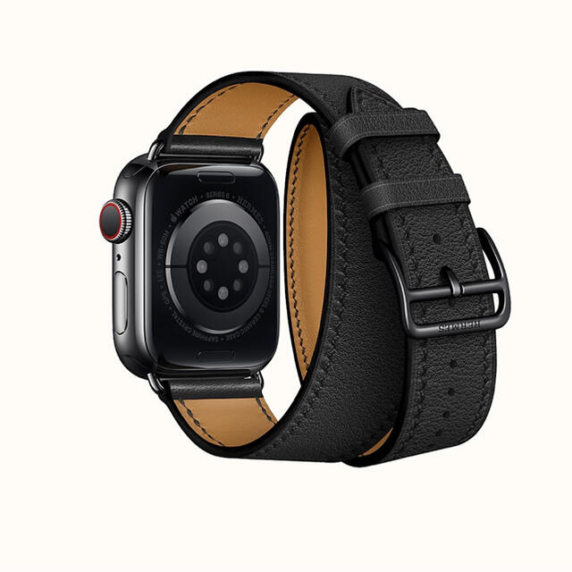 Hermes - Apple Watch Hermès40mm 黒ドゥブルトゥールレザーストラップ 