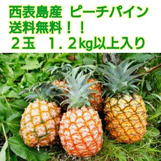 ピーチパイン 【 ２玉  １.２kg以上 】西表島産  パイナップル  送料無料(フルーツ)