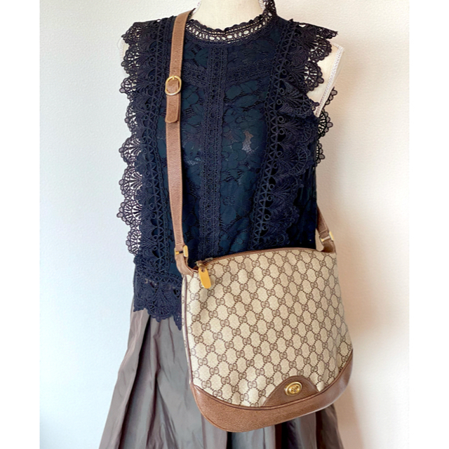 GUCCI - ★ヴィンテージ★GUCCI/グッチ/GG柄/ショルダーバッグ/ベージュ