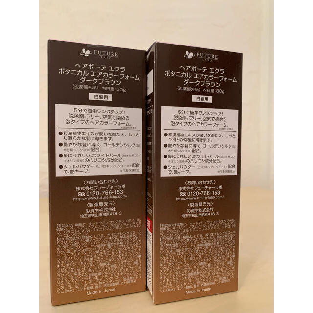 ヘアボーテ エクラ ボタニカル エアカラーフォーム ダークブラウン80g×2