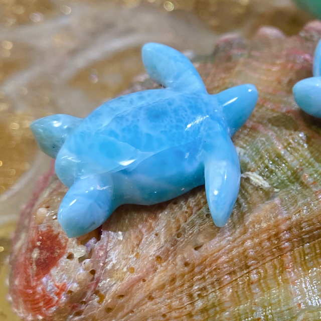 ラリマー　原石　海亀ちゃん????　ドミニカ共和国mushroomstones