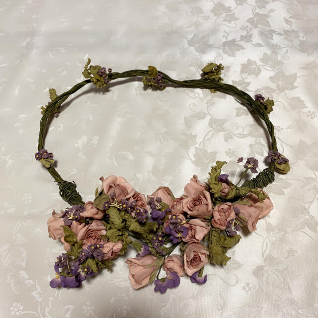 ワンダフルワールド 薔薇とスミレブーケ コサベルト ネックコサージュ