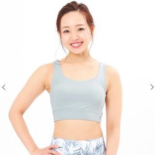 LAVA SUKALA バックメッシュブラトップ　ミントグレー(ヨガ)