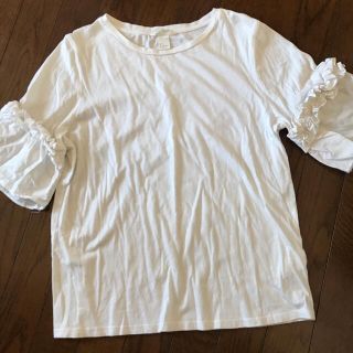 エイチアンドエム(H&M)のH&M  袖フリルTシャツ(Tシャツ(半袖/袖なし))