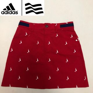 アディダス(adidas)のアディダスゴルフ スカート レッド 総柄  Sサイズ(ウエア)