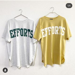 シマムラ(しまむら)のカレッジロゴtシャツ　オートミール　Ｍ(Tシャツ(半袖/袖なし))