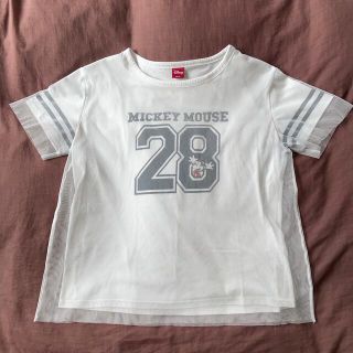 ディズニー(Disney)のDISNEY ディズニー プリント ミッキーマウス メッシュ Tシャツ S 白(Tシャツ(半袖/袖なし))