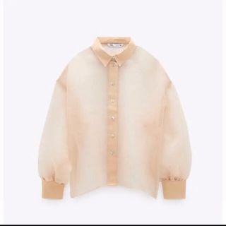 ZARA - 逃げ恥 新垣結衣着用 Zara マッチングディテール付きオーガンザ