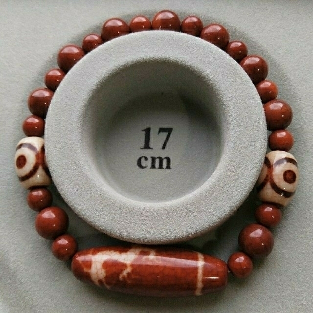 皇帝龍天珠(龍神天珠)・三眼天珠(×2)・紅玉随 ブレスレット 皇帝龍天珠(龍神天珠)・三眼天珠(×2)・紅玉随 ブレスレット