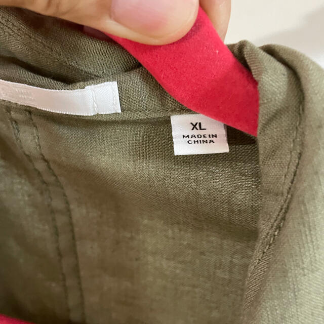 UNIQLO(ユニクロ)のユニクロ　リネンコットンコート　グリーン　XL レディースのジャケット/アウター(スプリングコート)の商品写真