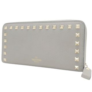 ヴァレンティノ(VALENTINO)のヴァレンティノ 長財布 ロックスタッズ カーフ グレー灰 40800075571(財布)