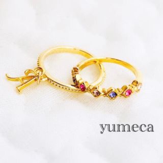 華奢イニシャルとスワロ2連リング💍(リング(指輪))